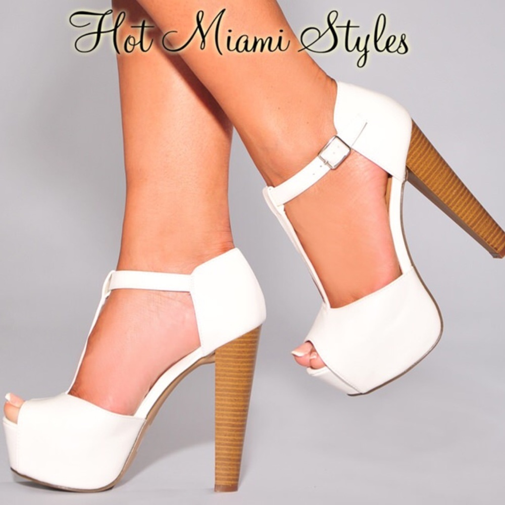 High heeled shoes
